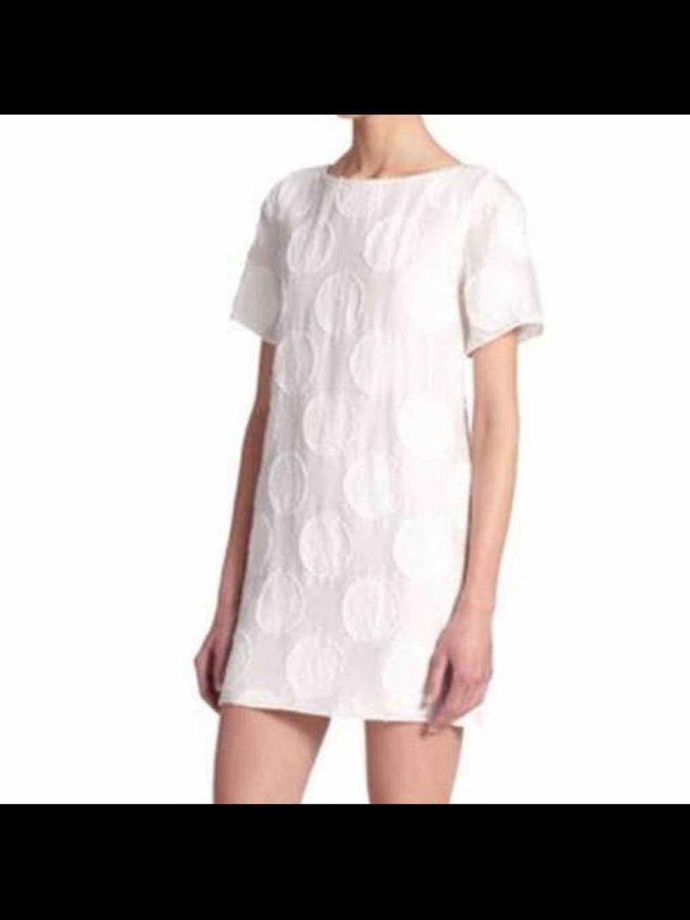 Alice + Olivia White Short Sleeve Shift Mini Dress Size 0